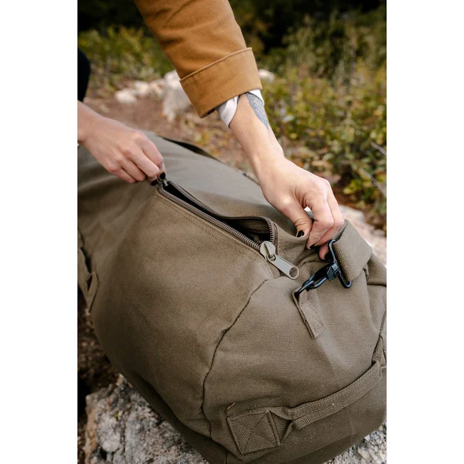 Stansport Zippered Canvas Deluxe Duffel Bag O.D. Green - Image 7