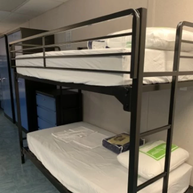 University 1.5" Steel Bunk Bed with Built-in Guardrails & Ladders 30" x 75"