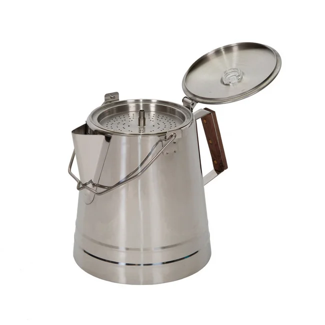 Stainless Steel Camping Percolator Coffee Pot - 9 Cups - Image 2