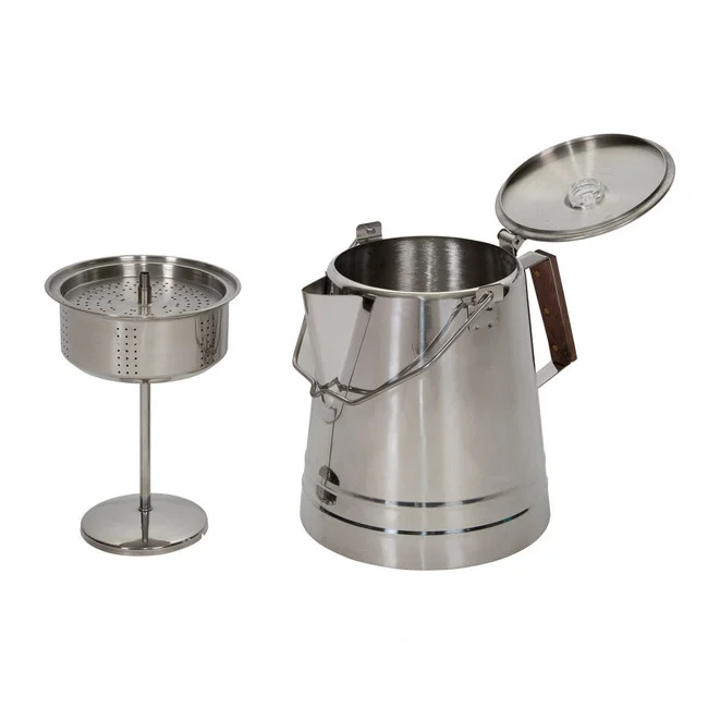 Stainless Steel Camping Percolator Coffee Pot - 9 Cups - Image 8