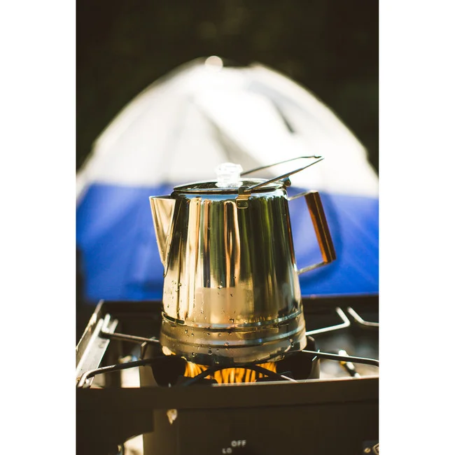 Stainless Steel Camping Percolator Coffee Pot - 9 Cups - Image 3