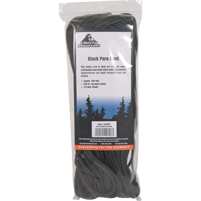 Paracord 50 Ft Black - Image 2