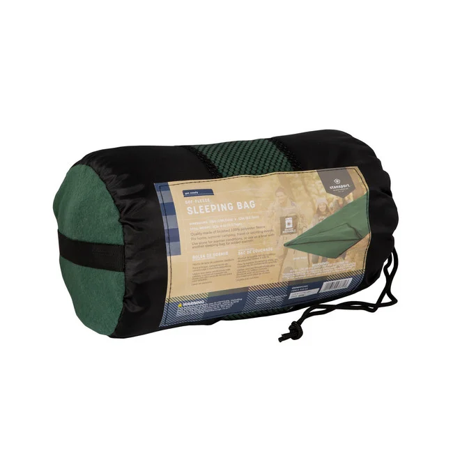 Fleece Sleeping Bag - 75 IN X 32 IN - Green - Image 5