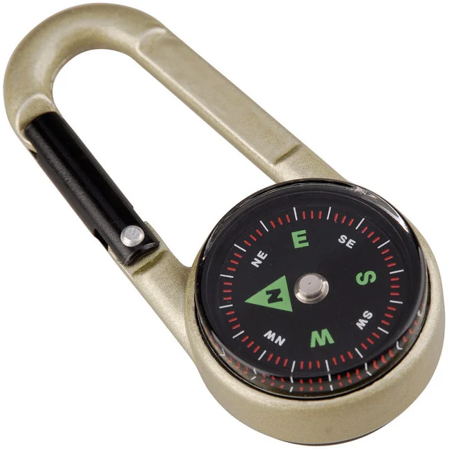 Carabiner Compass W/Thermomtr